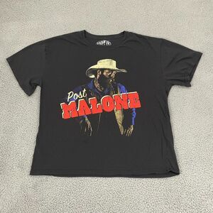 Post‎ Malone Posty Co Shirt Women XXL Black Cowboy Graphic Short Sleeve